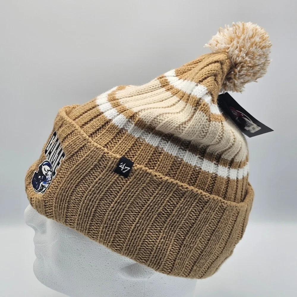 Army Navy Game 2024 Knit Beanie Hat w/ Pom '47 Brand Khaki Pom Cuff Knit New NWT